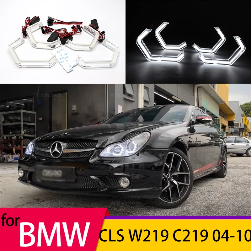 

Набор светодиодных прозрачных ангельских глаз M4 в знакомом стиле, наборы глаз для MERCEDES BENZ CLS W219 C219 2004-2010, автомобильные аксессуары