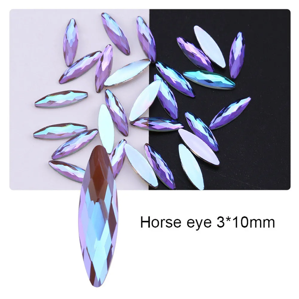 

Free shipping 50granule The Latest Charm Purple Aurora Diamond Manicure Special-shaped Rhinestones Clothing BagBag Accessories