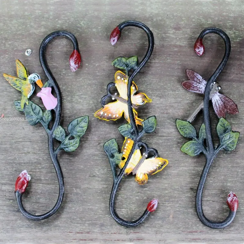 

Retro Pastoral Country Cast Iron Hook Art Painting S-type Iron Multi-purpose Hook Hanging Basket Flower Pot Gardening Supplies