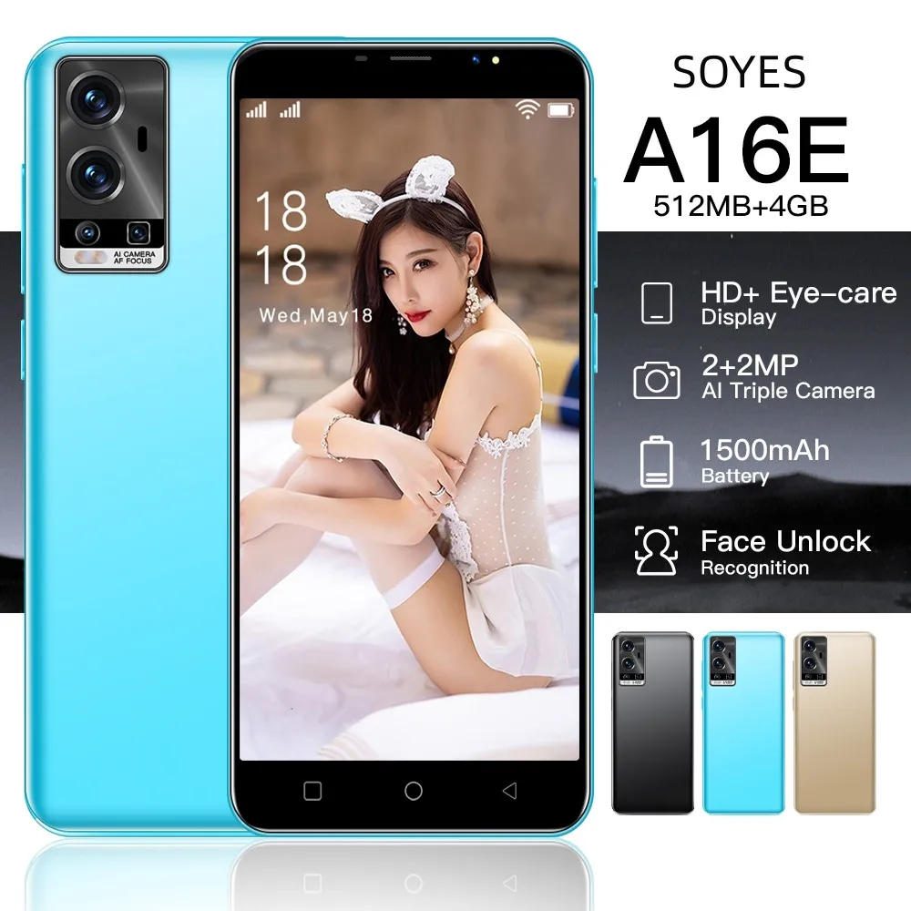 

2022 SOYES A16E чехол для смартфона 5,0 дюймов, глобальная версия, телефон с поддержкой Google Face Unlock 3G