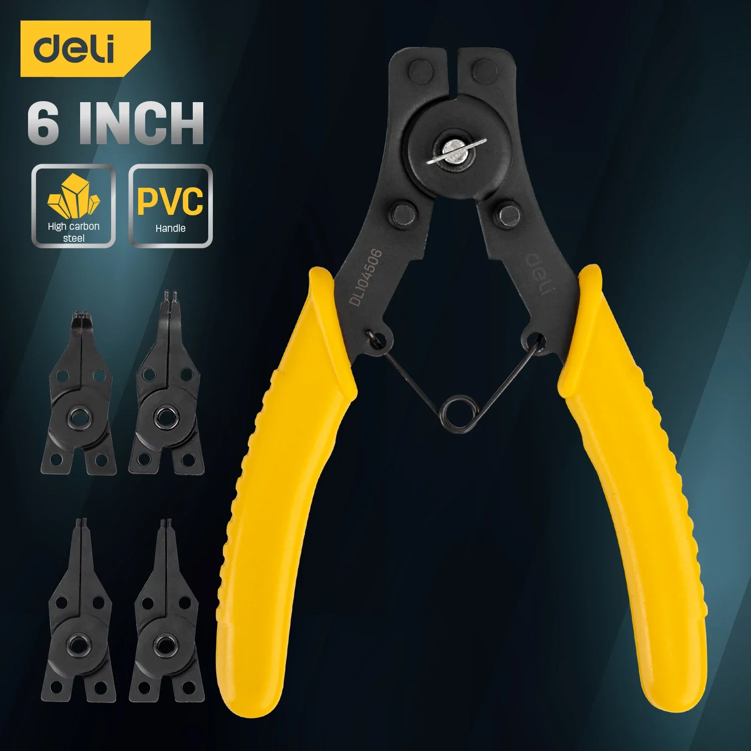 Набор 6 дюймовых стопорных плоскогубцев Deli 5 в 1 набор сделай сам Комбинированный