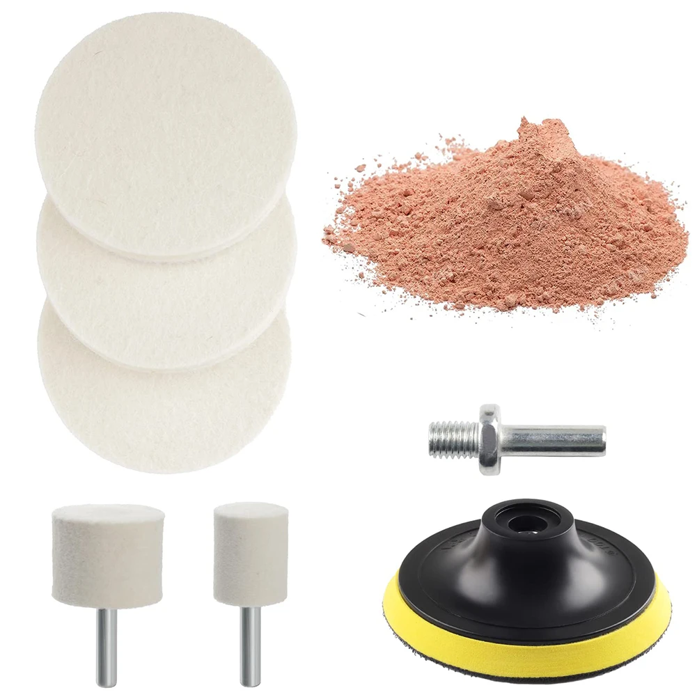 

8pcs Car Windshield Glass Scratch Remover Cerium Oxide Powder DIY Polishing Kit Universal Repair Set For Polishing-blemishes