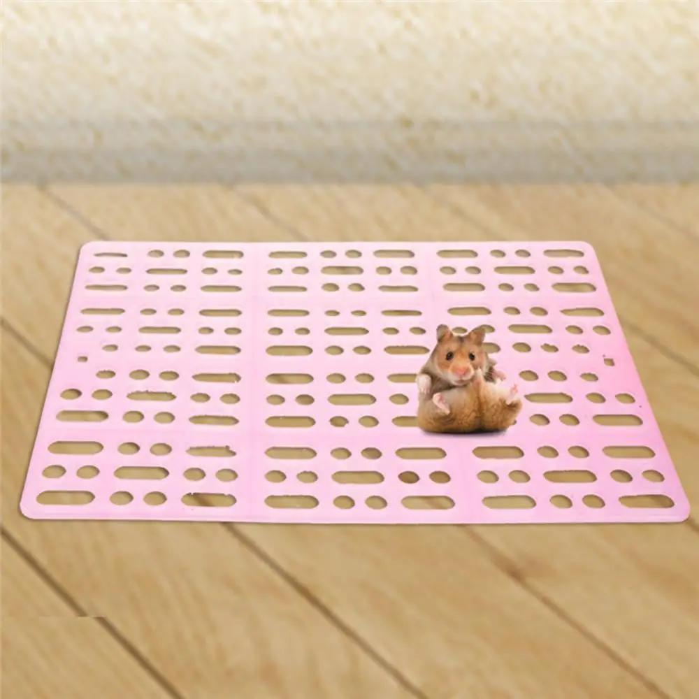 

Plastic Cage Rectangle Hole Rabbit Hamster Rat Pet Mat Clean Feet Holders Pads