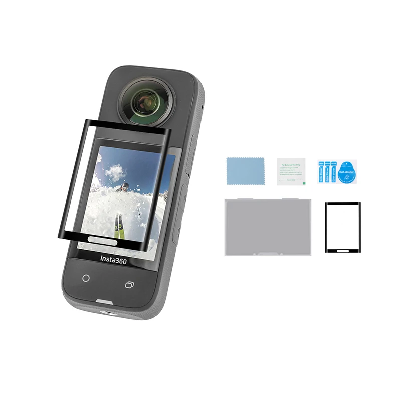 

3D изогнутая Защитная пленка для экрана из закаленного стекла HD без пузырьков устойчивая к царапинам Защитная пленка для экшн-камеры Insta360