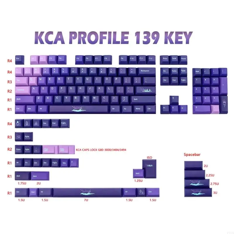 P9JB 139 Keys Dye-Sub CAP-Cap KCA Cakecaps для MX-переключателей