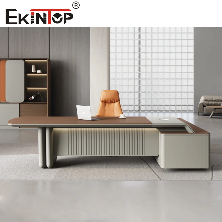 Современный стол менеджера мебели L-образной формы роскошный деревянный офисный