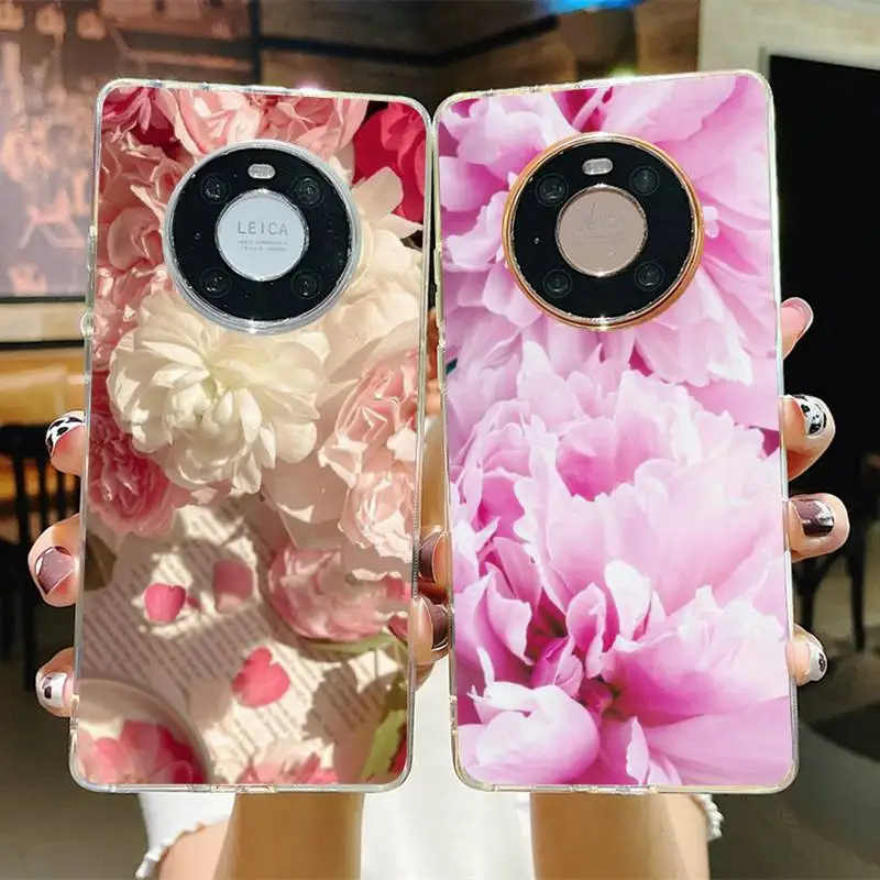 

Elegant Peony Flower Phone Case for Samsung S21 A10 for Redmi Note 7 9 for Huawei P30Pro Honor 8X 10i Cover