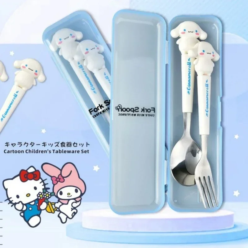 Sanrio Hello Kitty посуда мультфильм аниме милый Cinnamoroll Kuromi My Melody Pom Purin детская вилка