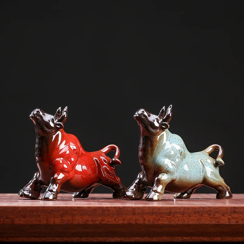 Фото Абстрактный Бык Lucky Ceramics, статуэтка быка скот из коровы и буйвола, скульптура, настольное украшение, Декор для дома №2