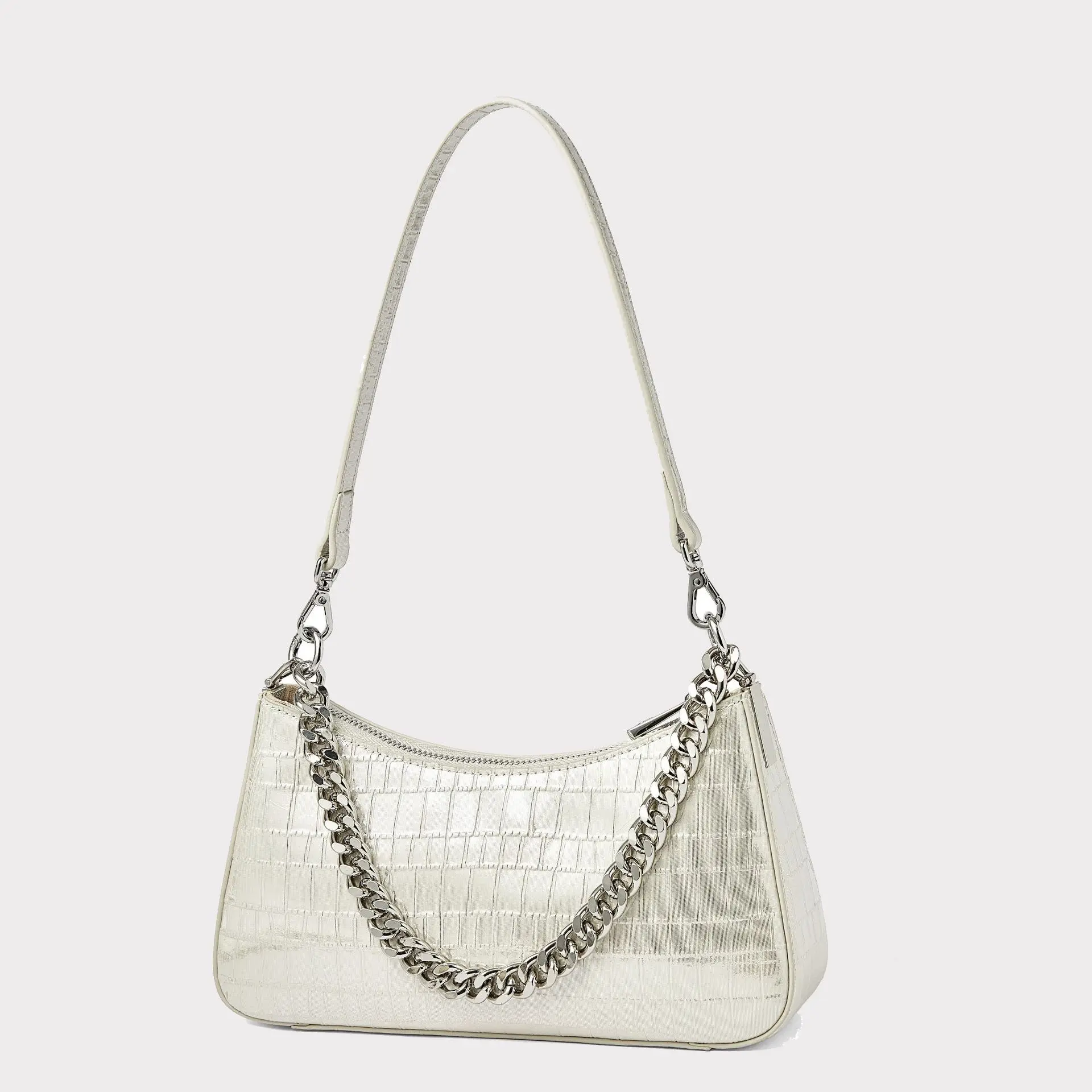 

Luxury Crocodile Hobo Handbags Women Genuine Leather Tote Bags Underarm Chain Design First Layer Cowhide Shoulder Bags