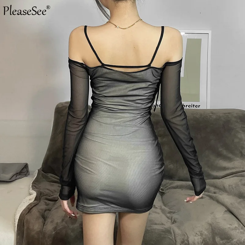 Платье женское Сетчатое с открытой спиной демисезонное 2022 |