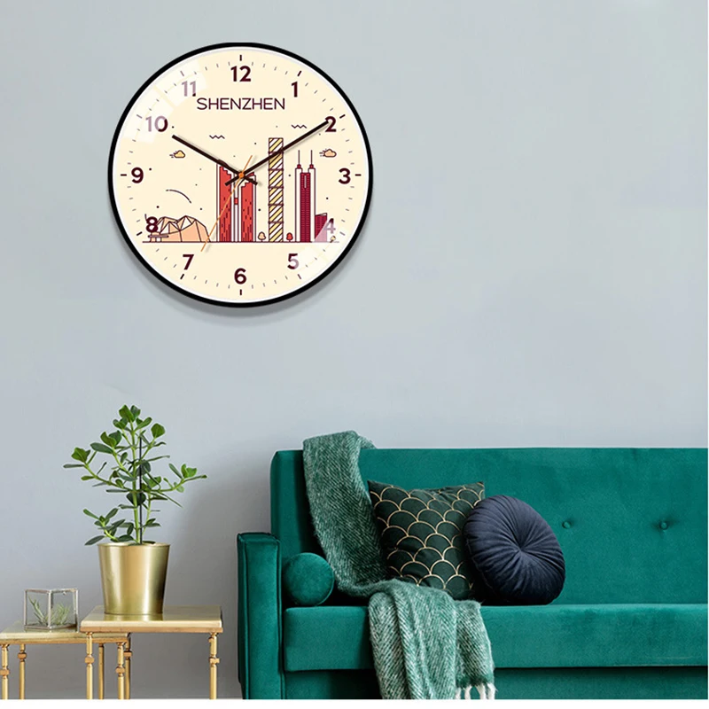 

New 3D Wall Clock Main City In The World Wall Clock Modern Design Luxury 12inch Wall Watch For Home Decor Silent Duvar Saati