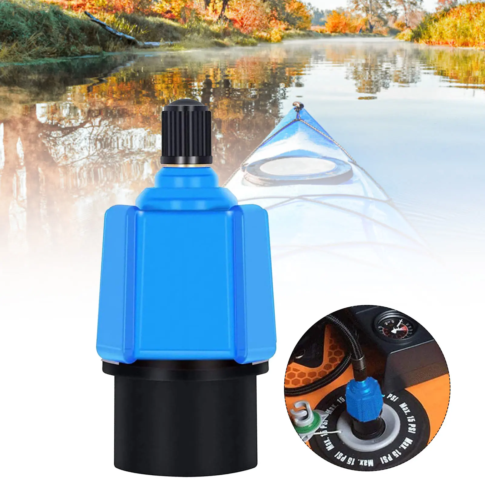 

Paddle Board Valve Adapter Rubber Boat Canoe Kayak Surfboard Inflatable Bed Air Valve Pump Compressor Converter with 4 Nozzles