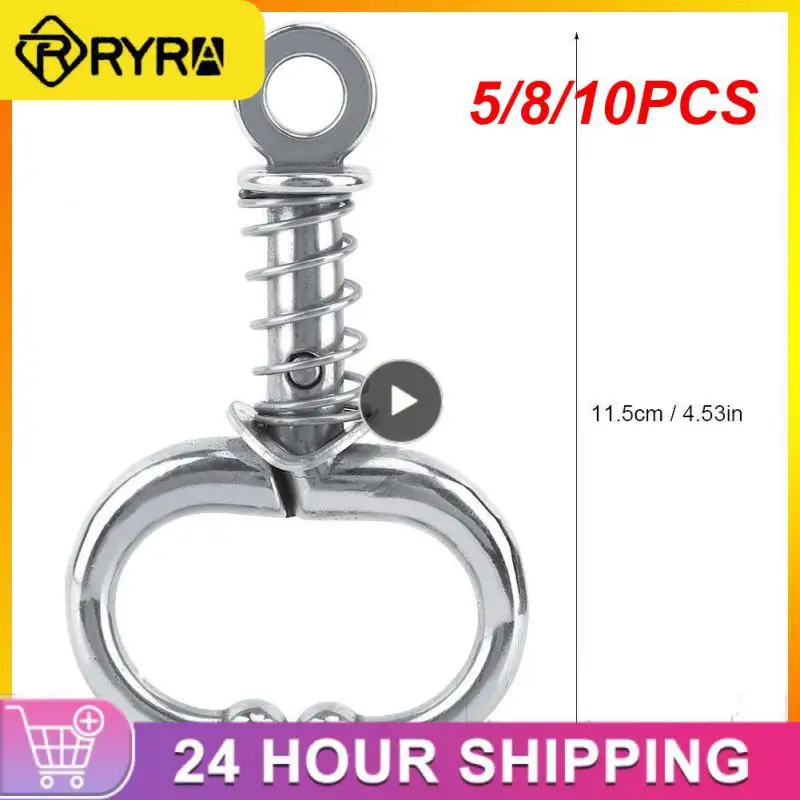 

5/8/10PCS Stainless Steel Automatic Locking Cattle Nose Rings Smooth Bovine Traction Clasp For Bull Ox Cow Livestock Nose Clips