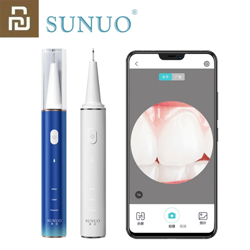 

XIAOMI Sunuo T12 Pro Smart Visual Ultrasonic Dental Scaler Calculus Removal HD Endoscope Efficiently Cleans Teeth Works with App