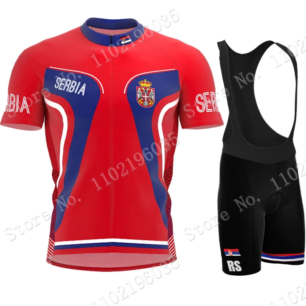 

Serbia National Team 2023 Cycling Jersey Set Summer Bicycle Clothing Road Bike Shirts Suit Bicycle Bib Shorts MTB Ropa Maillot