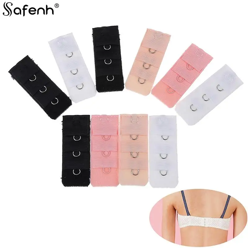 

5/10pcs Ladies 3 Rows 2 Hooks Or 1 Rows 3 Hooks Bra Extender Nylon Clasp Extension Elastic On Strap Soft Bra Band