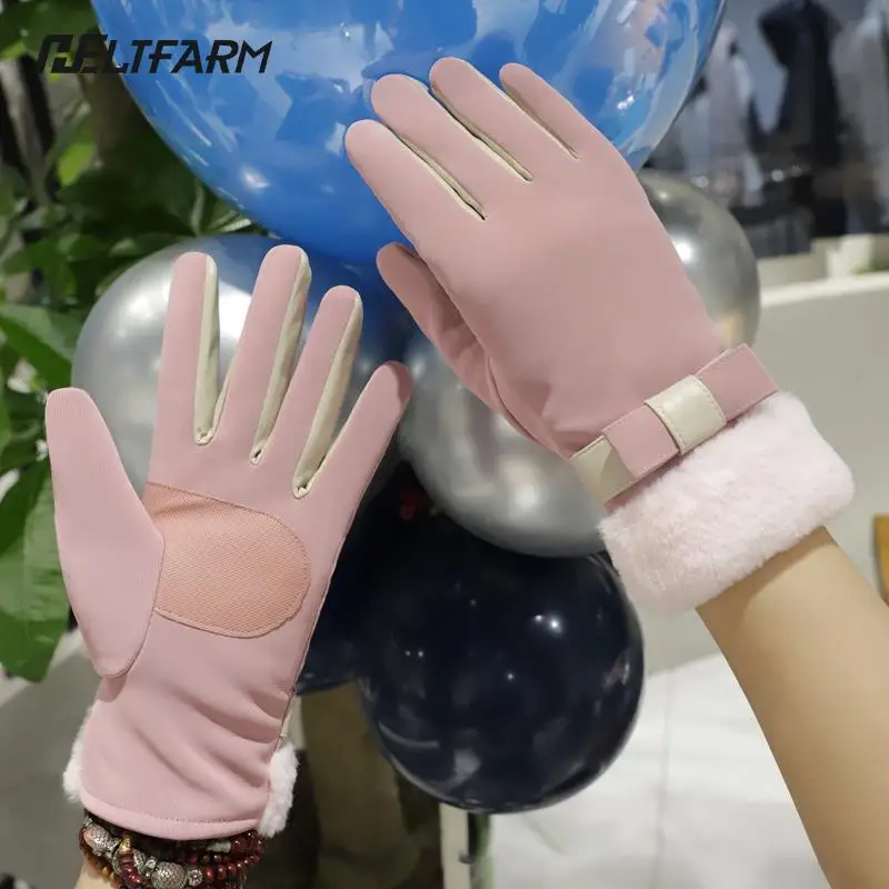 

Уличные теплые бархатные перчатки, мотоциклетные водонепроницаемые нескользящие перчатки для электромобиля, сенсорных экранов, вождения, ...