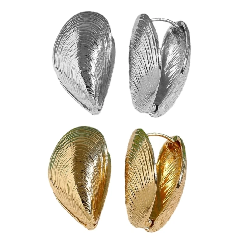 Новинка 2023 года модные серьги-гвоздики с текстурой ракушек необычная пряжка для