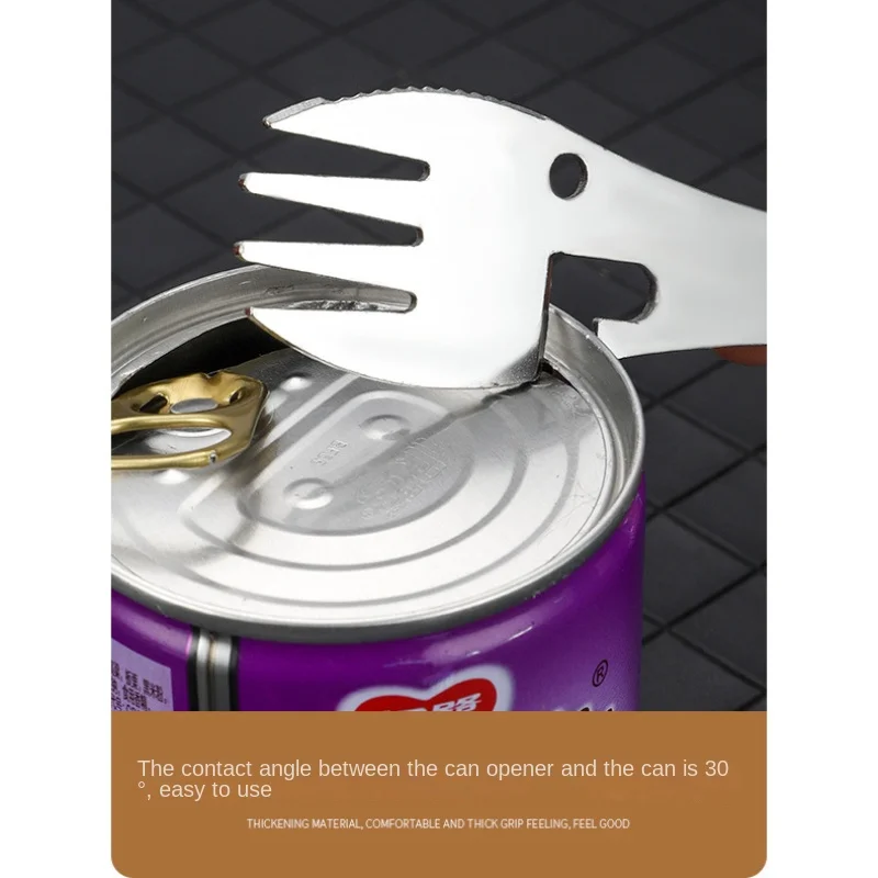 Camping Fork Spoon Multi Function 5 In 1 Integrated Outdoor Picnic Cutting Knife Bottle Can Opener |