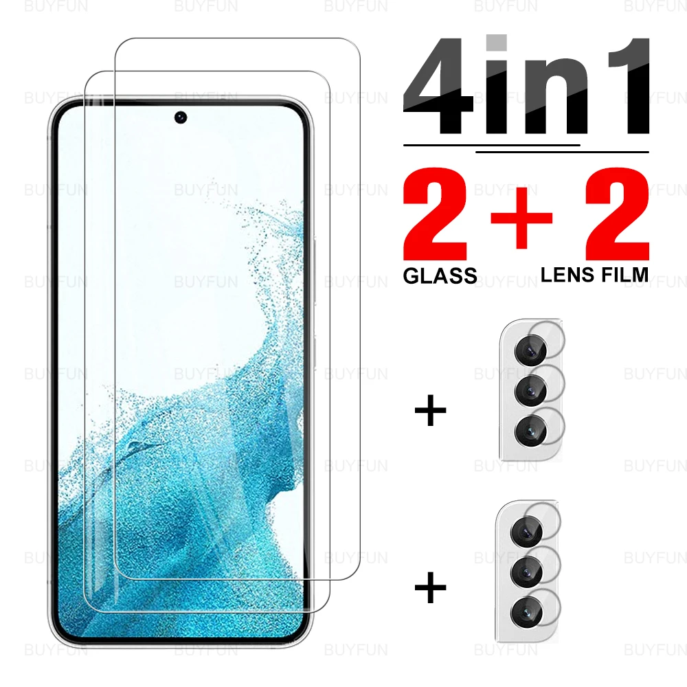 

4in1 Screen Protectors Lens Film Tempered Glass For Samsung Galaxy S22 Samsang S22 Plus S20 FE M62 M51 M31S M21 M11 M30 M30S M20