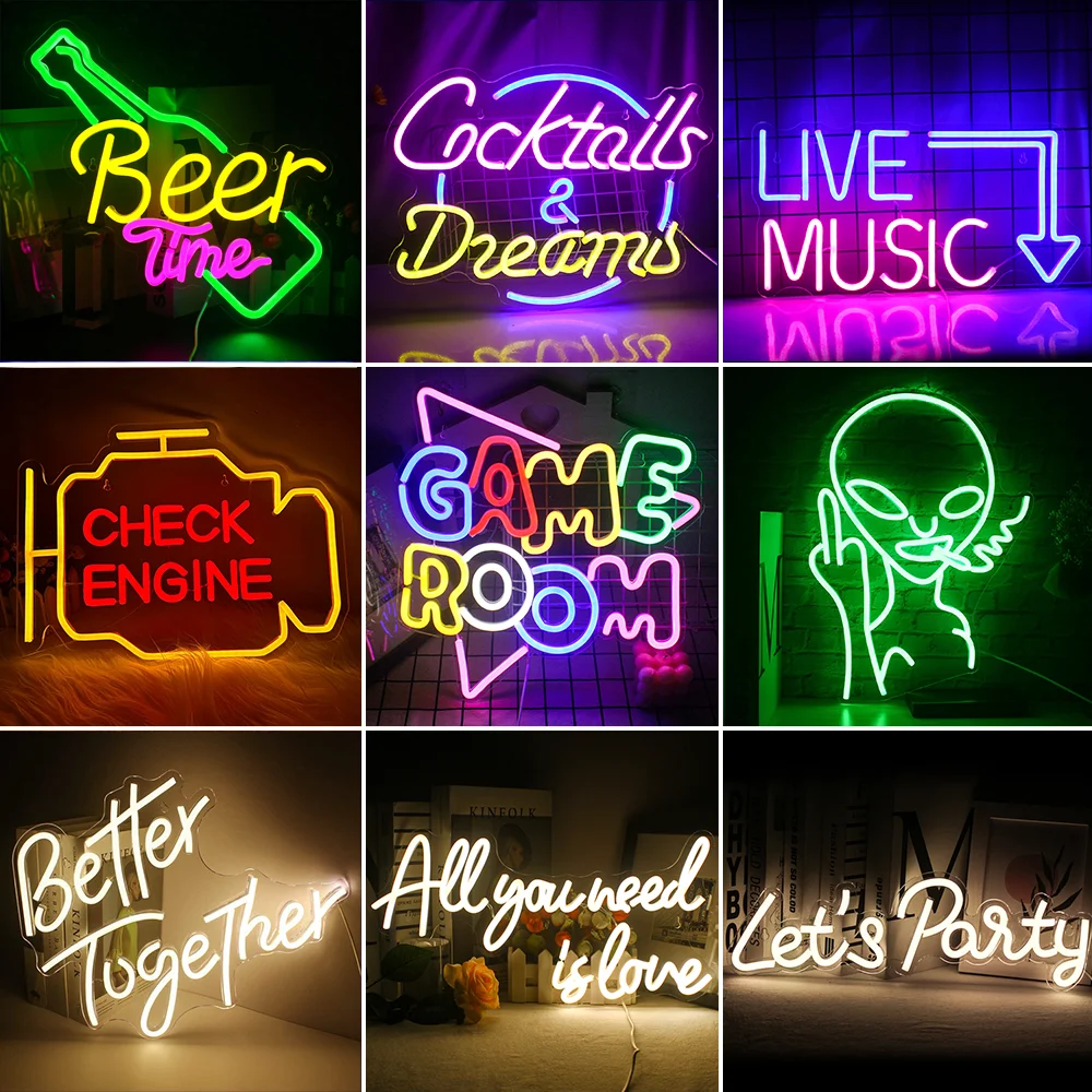 

Led Neon Light Sign LED Light Home Art Wedding Bar Store Restaurant Birthday Party Wall Art Decor Night Lights USB Neon Lights