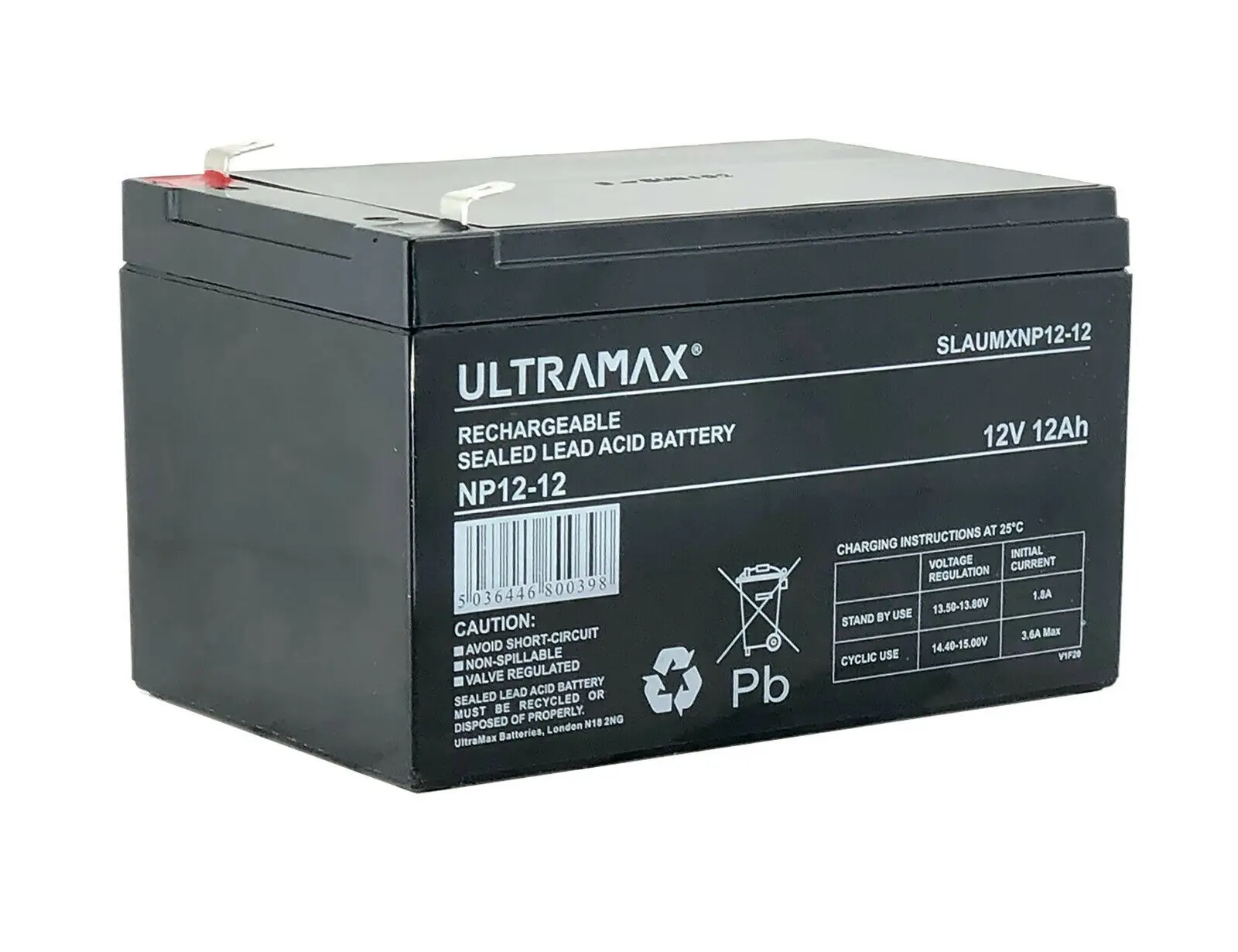 

ULTRAMAX NP12-12, 12V 12Ah Sealed Lead Acid - AGM - VRLA Battery