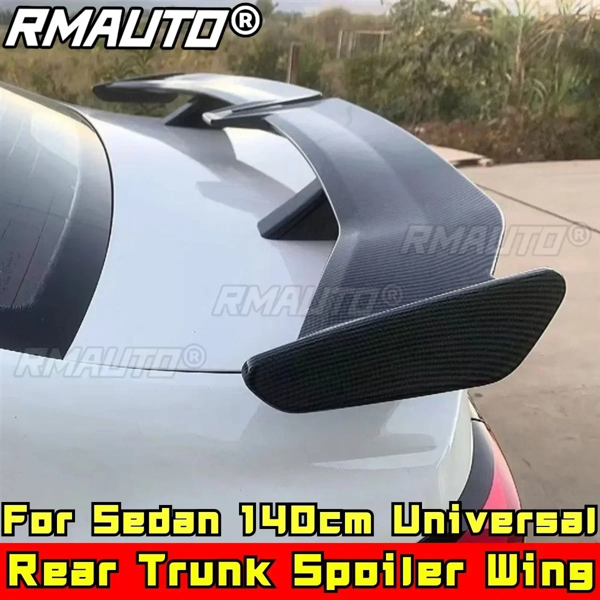 140cm Universal Rear Trunk Spoiler Gloss Black PRO Style Car Wing Body Kit For Sedan Accessories