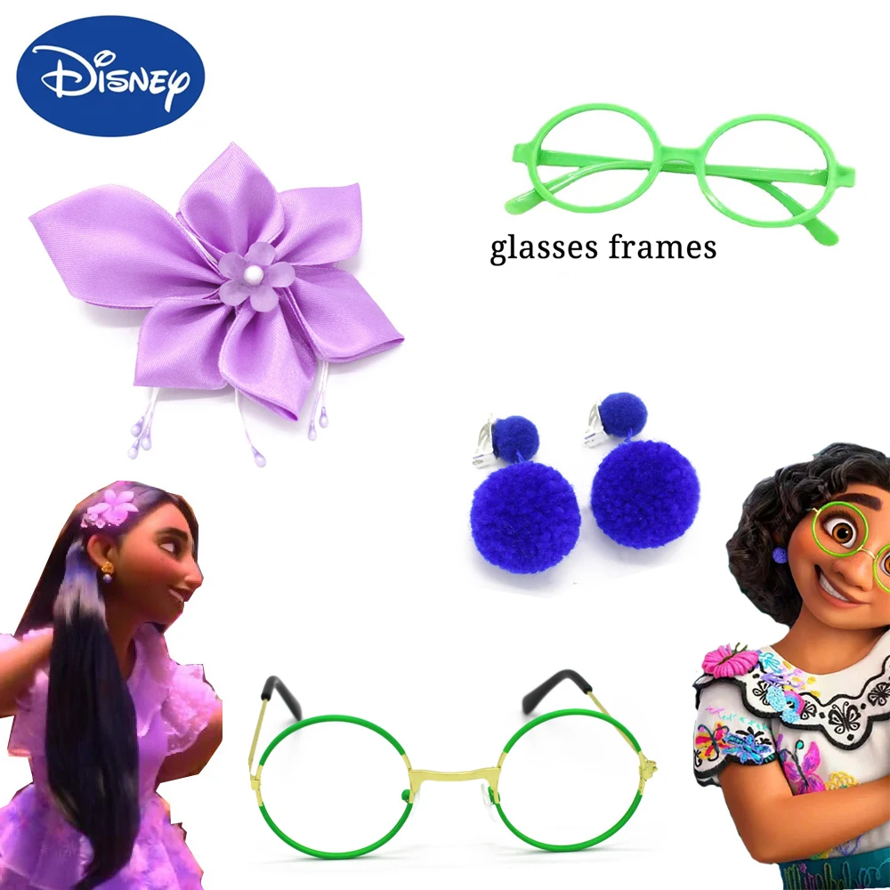 

Disney Anime Movie Encanto Figure Mirabel Cosplay Glasses Frame Earrings Isabella Hair Accessories Kids Christmas Birthday Gift