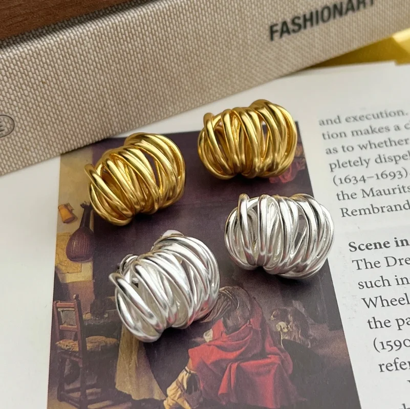 

Женские серьги-гвоздики с геометрическим рисунком, в стиле ретро