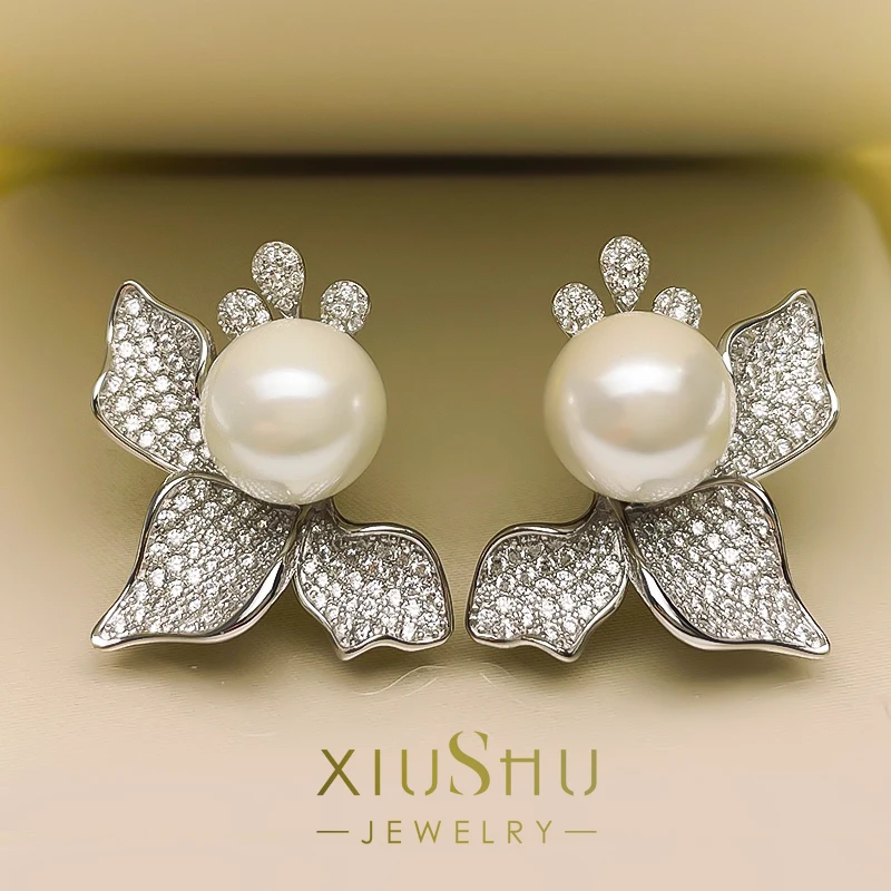 

Super Beautiful Sterling Silver Pearl Earrings New Large Earrings High Sense Small Design Earrings Female Temperament High Atmos
