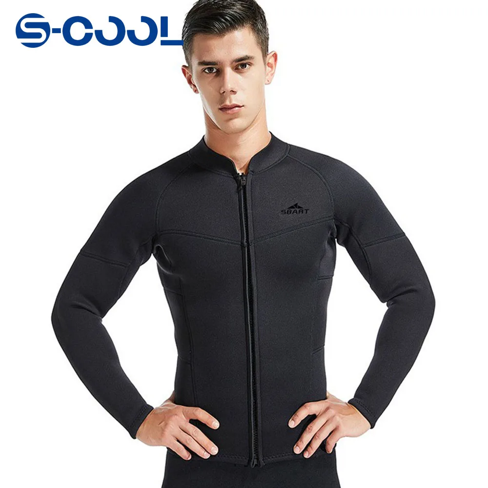 

3MM Neoprene Wetsuit Men Diving Jacket Long Sleeve Snorkeling Coat Male Scuba Surfing Jacket Swimming Fishing Thermal Swimwear