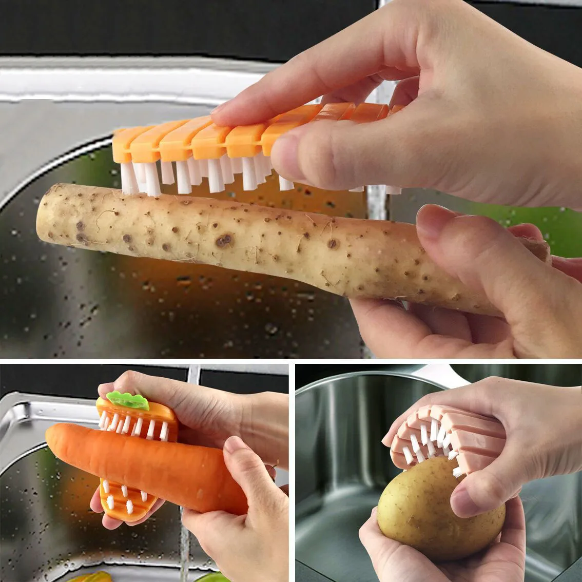 

Vegetable cleaning brush Fruit and vegetable cleaning brush does not hurt fruit Cleaning brush Potato and radish Cleaning brush