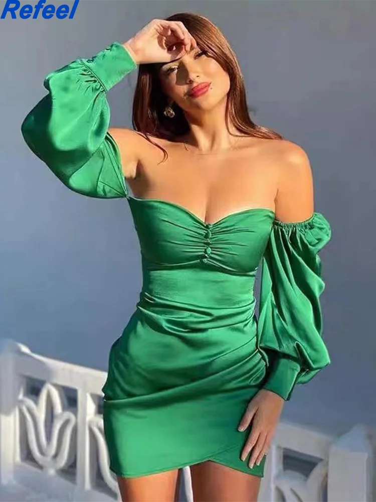 

Женское мини-платье с квадратным вырезом, длинным рукавом и молнией