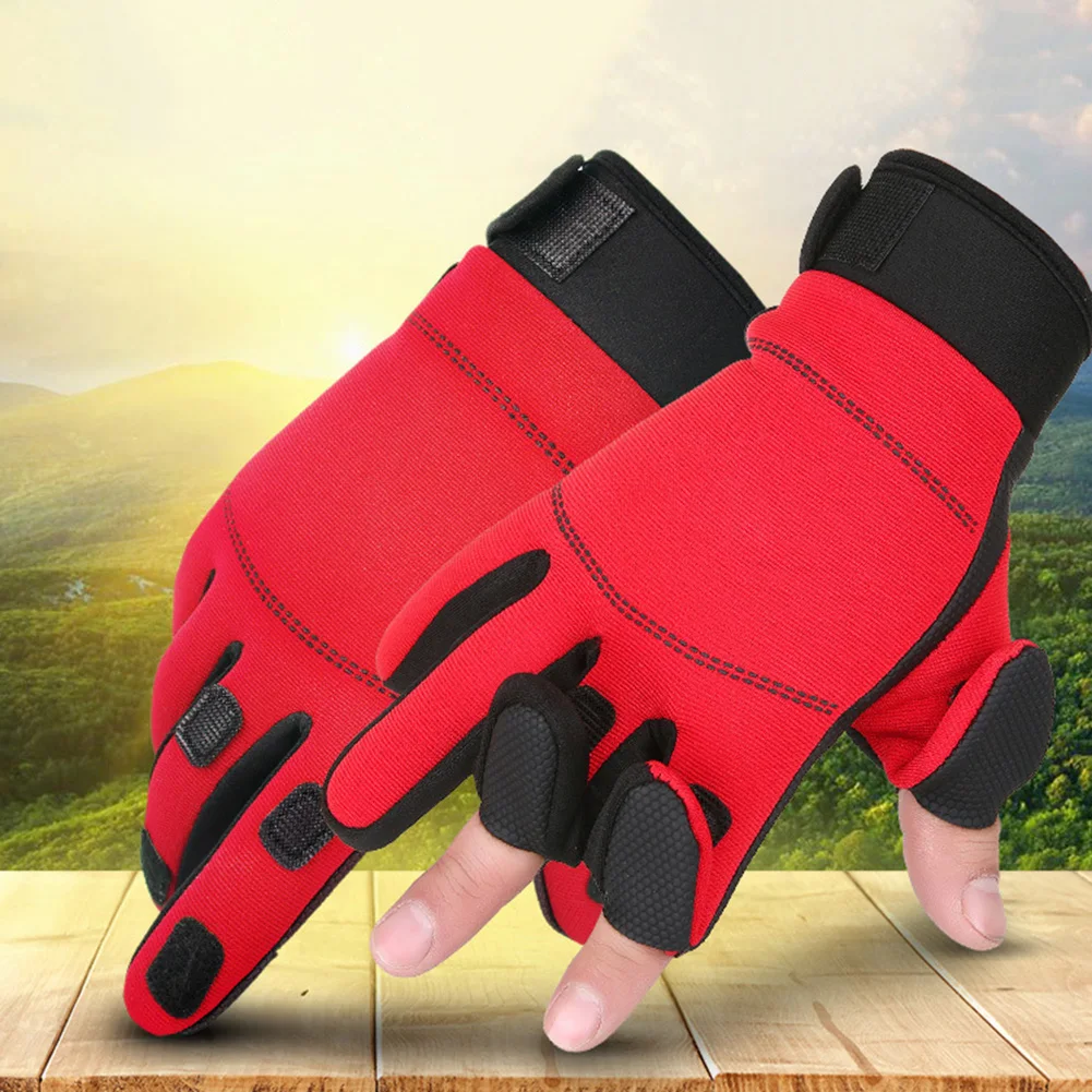 1 пара Нескользящие рыболовные перчатки с полными пальцами Теплые Зимние
