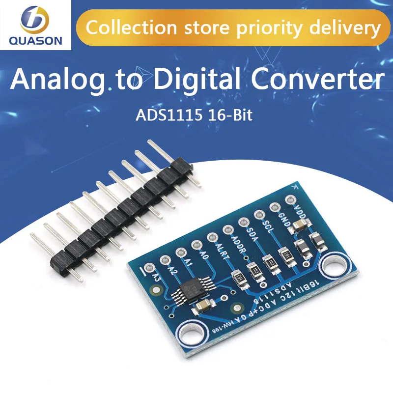 

ADS1115 Ultra-Compact 16-Bit Precision Analog-to-Digital Converter ADC Development Board Module