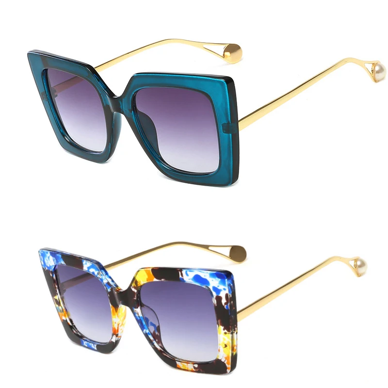 

Солнцезащитные очки женские большого размера, винтажные Роскошные брендовые квадратные солнечные очки, модные дизайнерские ретро цветочн...