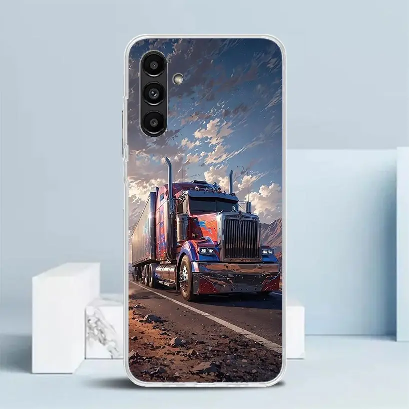Фото Чехол для телефона Samsung Galaxy A17 A37 A57 A16 A26 A36 A56 A15 A14 A55 A13 A53 A25 A35 A24 A34 A23 A33 Galaxy с дизайном «Грузовики SA-AB» №2