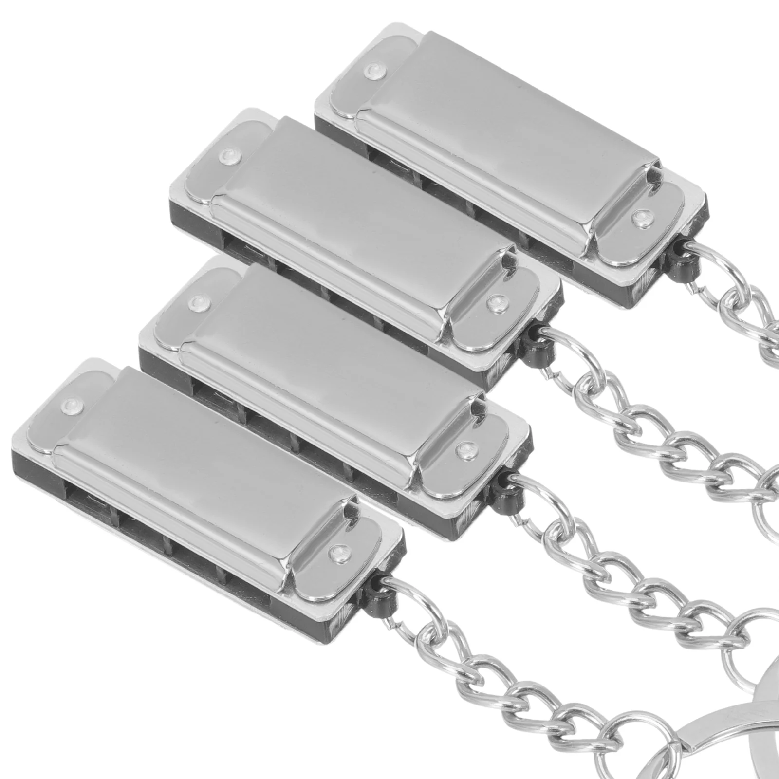

4 Pcs Backpack Key Pendant Creative Keyring Instrument Chain Metal Portable Keychain Musical harmonics