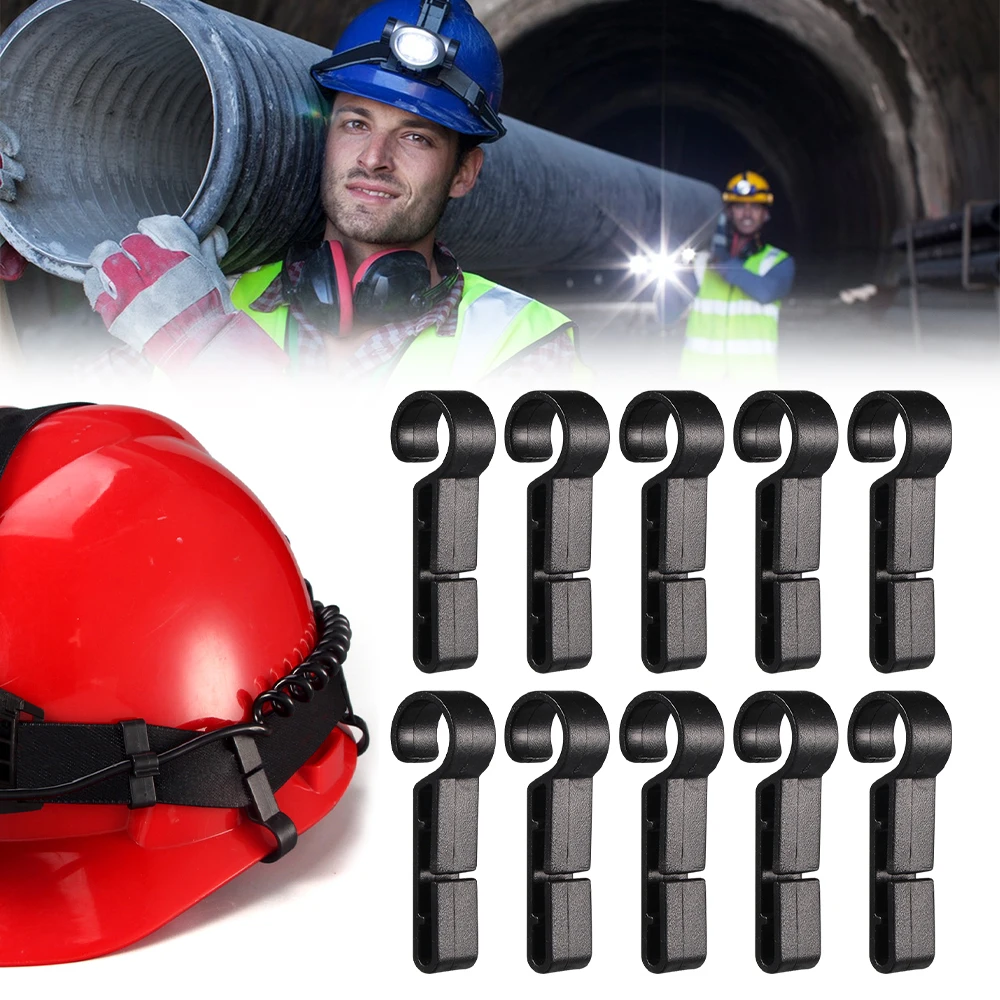 

Зажимы для шлема 10 шт., Аксессуары для головных фонарей, жесткая шляпа, крючок для защитной крышки, уличные инструменты