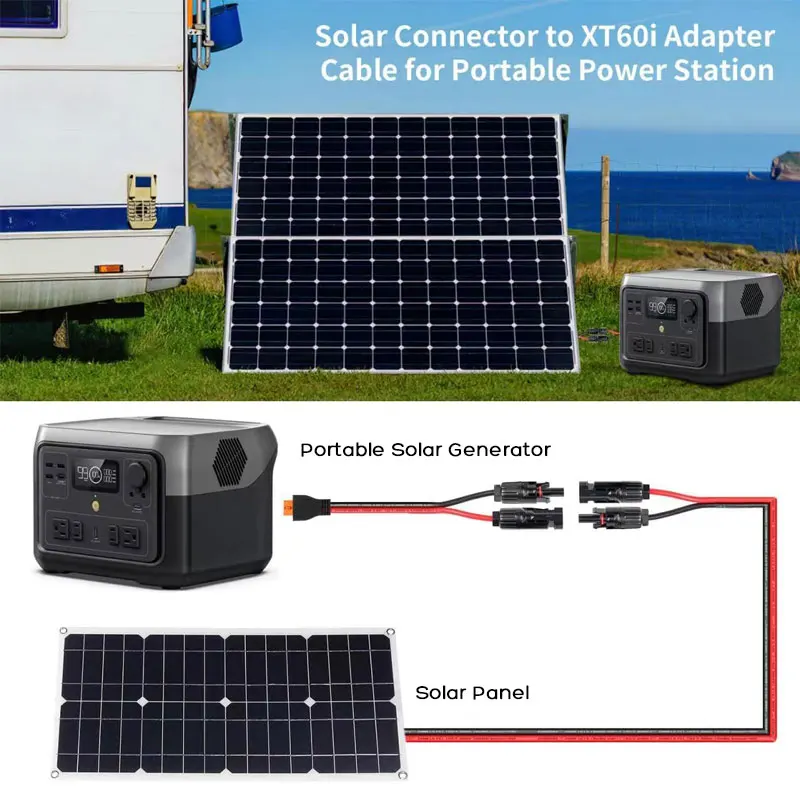 Фото Солнечная панель 3 м/1,5 м 12AWG к зарядному кабелю XT60i-F для солнечных электростанций ALLPOWERS Ecoflow River/Delta Anker SOLIX Bluetti. №5