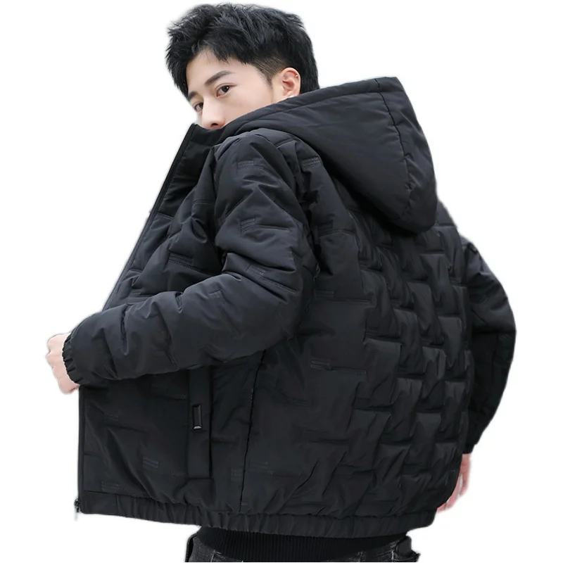 2022 New Winter Men High-Quality Cotton Short Trend Hooded Thickened Fashion Cotton Coat Mens Slim Coat Casual Cotton Clothes
