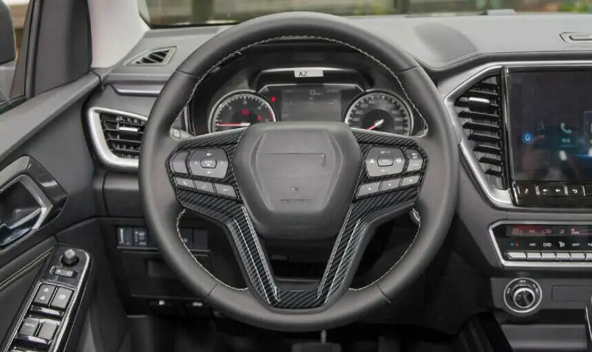 

For Isuzu D-Max 2021 2022 Steering Wheel Decor Cover Anti Scratch Black