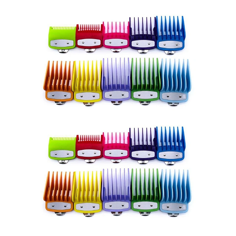 

20Pcs For WAHL Colorful Guide Comb Multiple Sizes Metal Limited Combs Hair Clipper Cutting Tool