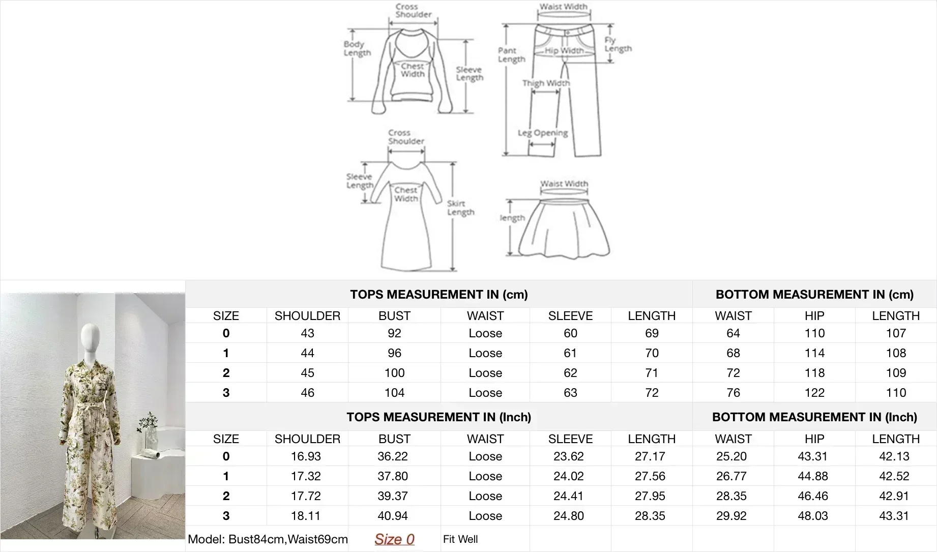 2024 Новая коллекция: бело-зеленый комплект блузки с длинными рукавами и отложным