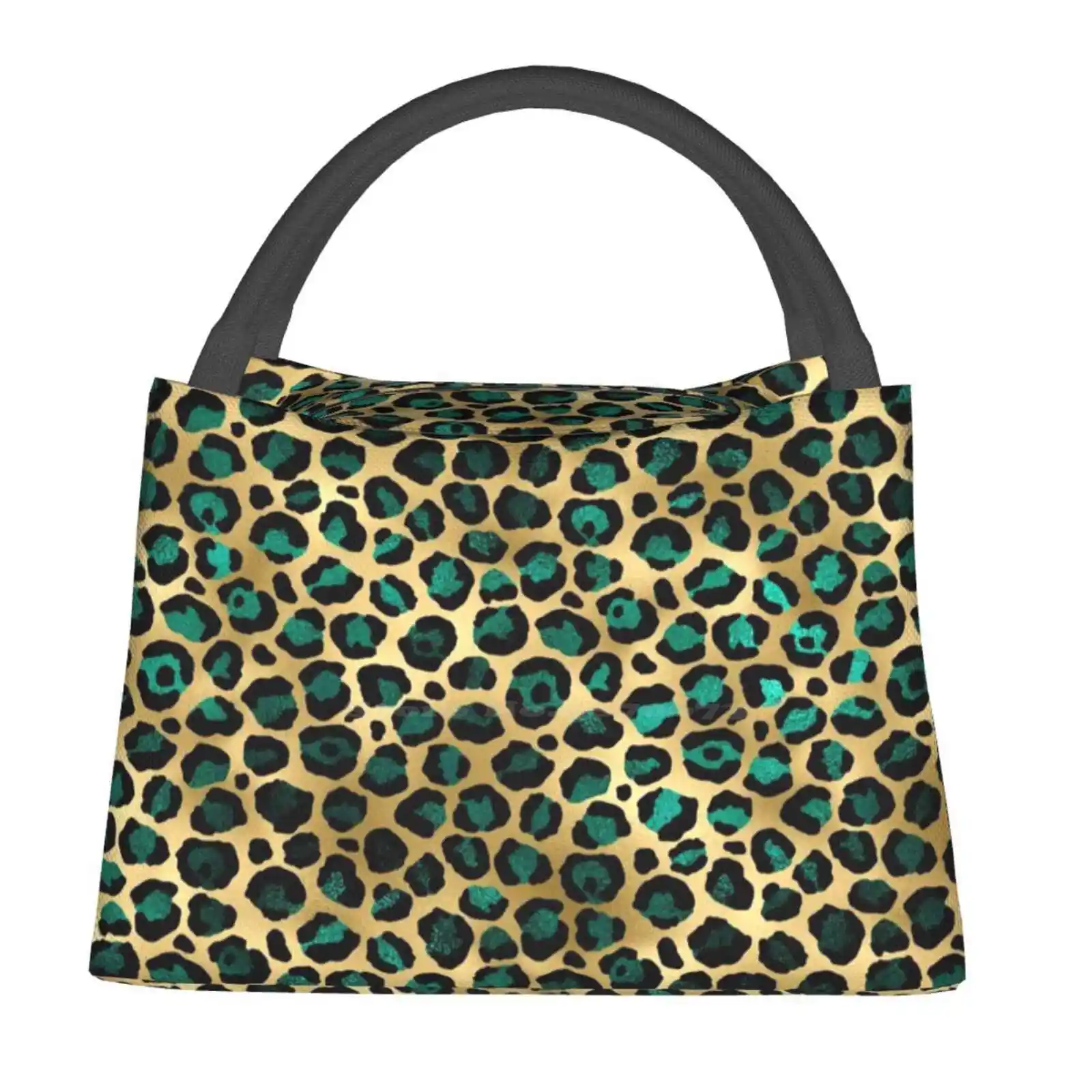 

Золотистая и синяя леопардовая роскошная дизайнерская Термосумка-холодильник, изолированная сумка для обеда, золотистый гепардовый золотистый Леопардовый сексуальный тренд