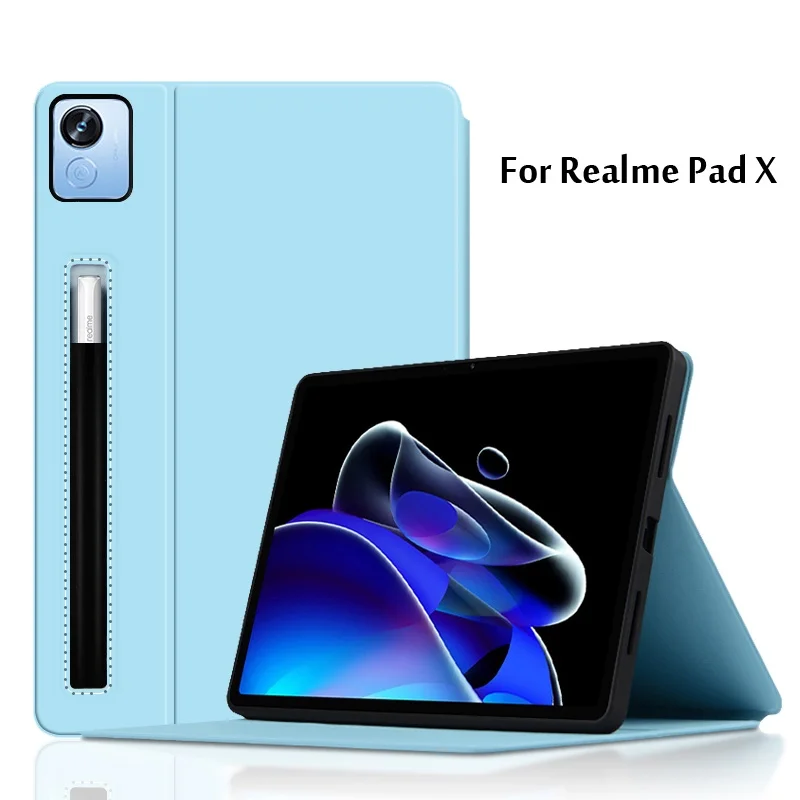 Holder Smart Cover For Realmepad X Tablet Tpu Shell With Auto Wake Up