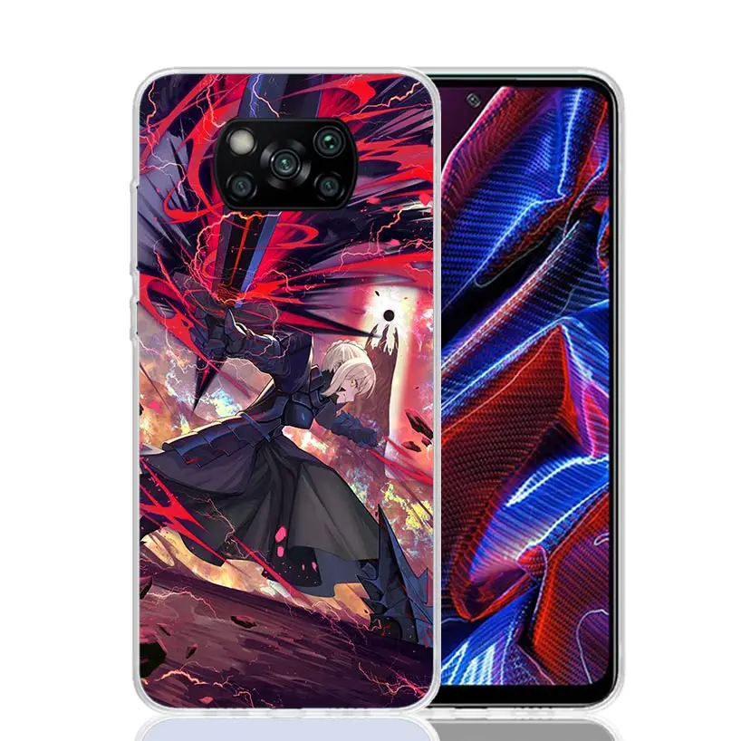 Чехол для телефона Fate Zero Stay Night Saber Xiaomi Poco X7 X6 X5 X4 X3 Nfc F5 F6 Pro F3 F4 Gt M5S M4 M3 X7Pro Art Soft Coque Cover