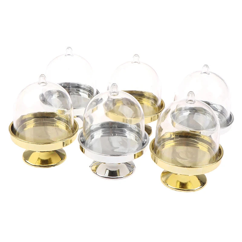 

4Pcs Clear Candy Dessert Holder Cupcake Display Stand Tray Wedding Gift Boxs For Guest Birthday Party Decor