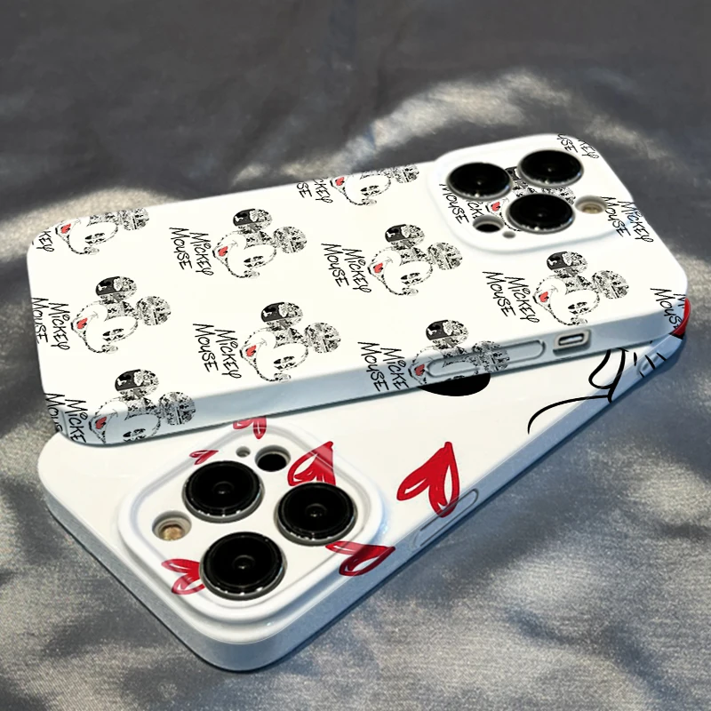 

Mickey Minnie Love Feilin Film Hard Cover For Apple iPhone 14 13 12 Mini 11 Pro XS MAX XR X 8 7 Plus Phone Case Coque Capa Funda